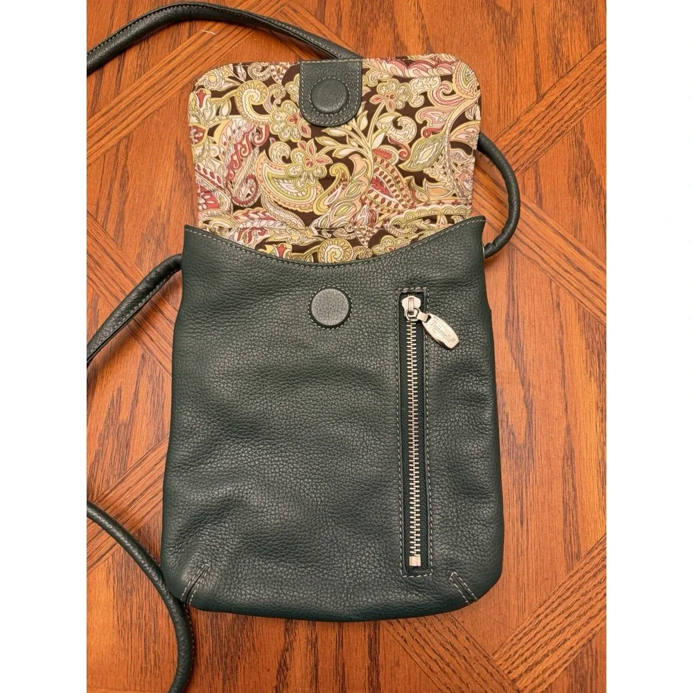 Tignanello Dark Green Leather‎ Shoulder Bag Handbag Purse